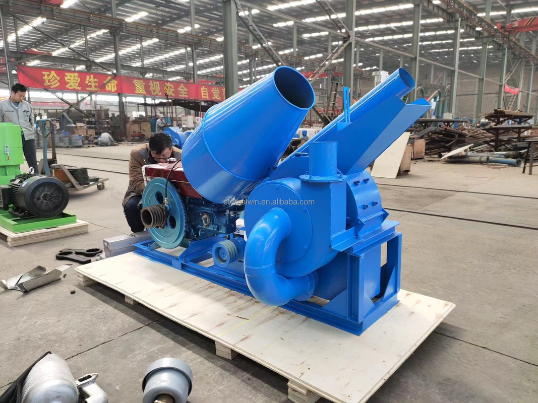 Large Capacity Wood Log Coconut Shredder Chips Biomass Wood Crusher Chipper Machine 1 warranty