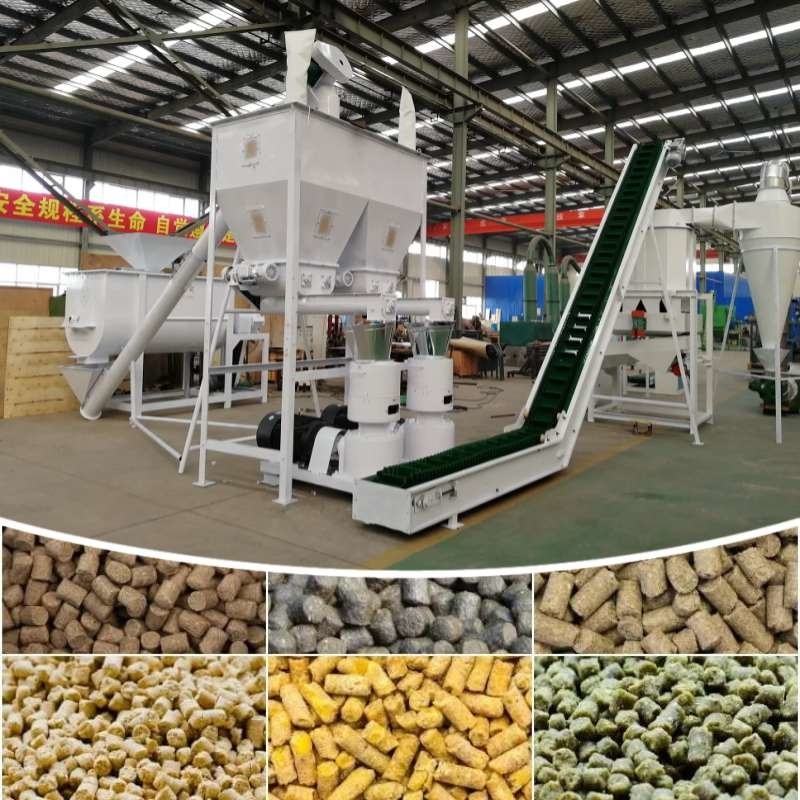 2T/H Flat Die Poultry Cattle Feed Pellet Production Line with 1-12mm pellets