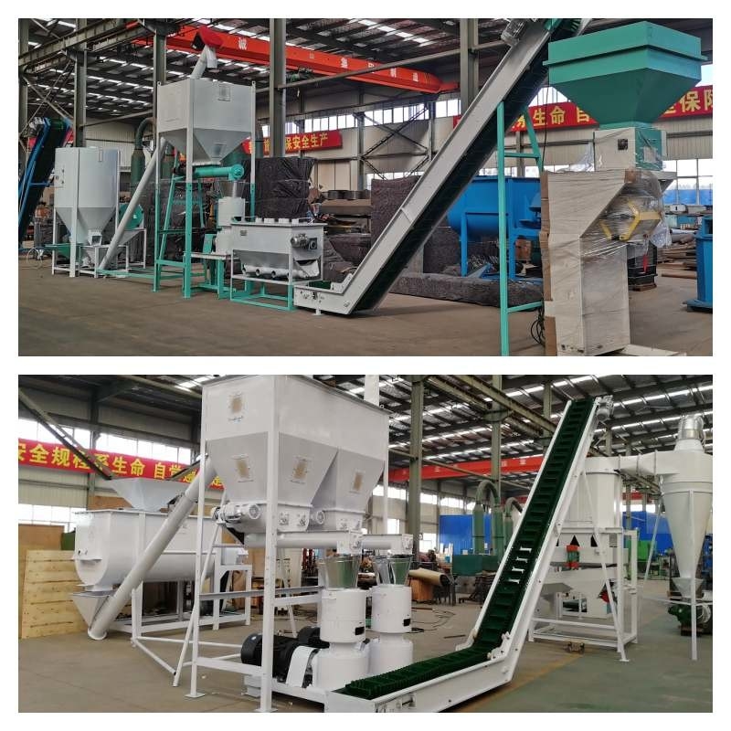 2T/H Flat Die Poultry Cattle Feed Pellet Production Line with 1-12mm pellets