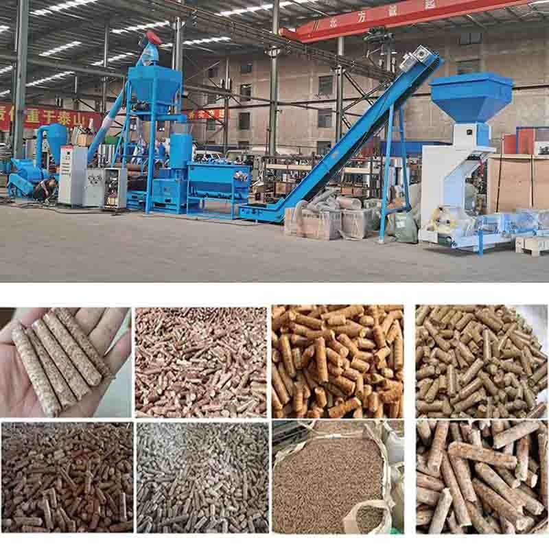 600-800 كجم / ساعة خط إنتاج الحبيبات الخشبية آلة صنع الحبيبات الكتلة الحيوية ذات القالب المسطح