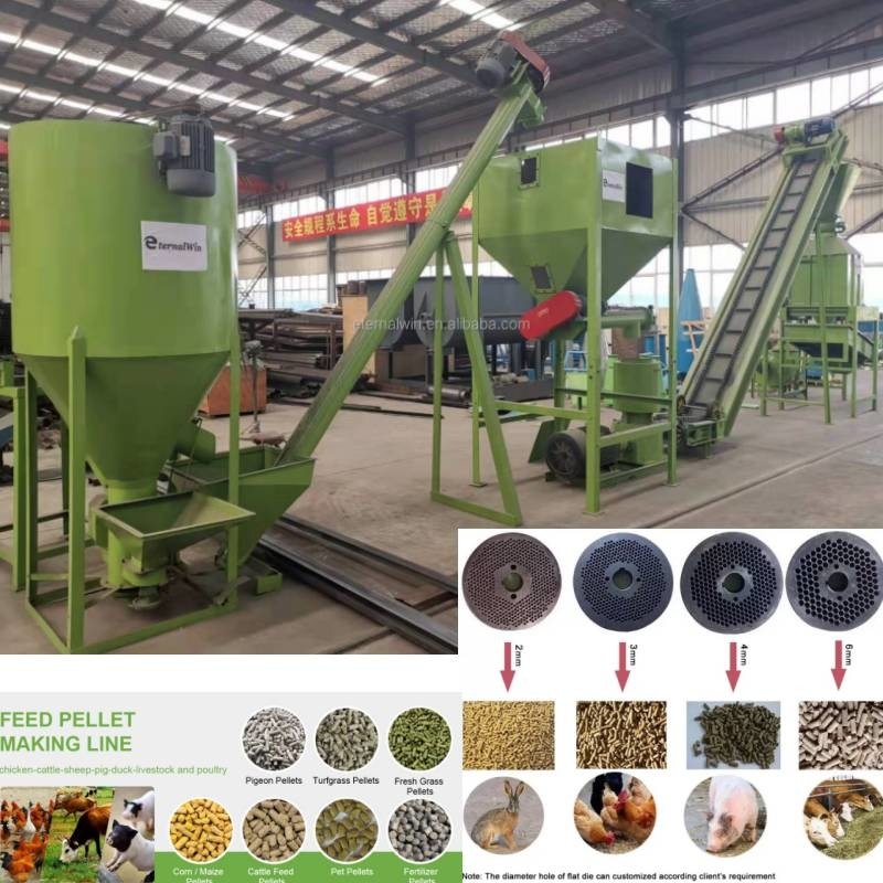 1Ton الماشية آلات تغذية الحيوانات العشب بيليه ماكينة الذرة القمح