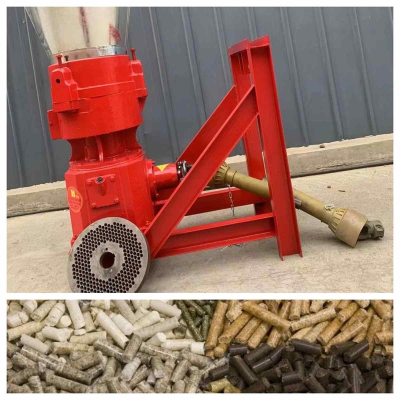 10-80hp محرك جرار PTO 300 كجم / ساعة مطحنة الحبيبات الخشبية لصنع كريات الكتلة الحيوية 6 مم