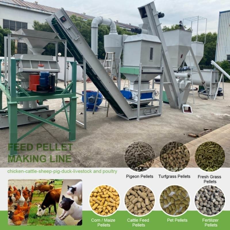 1-5 Ton/H Ring Die Pellet Cattle Feed Machine Pellet Making Machine For Cattle Feed