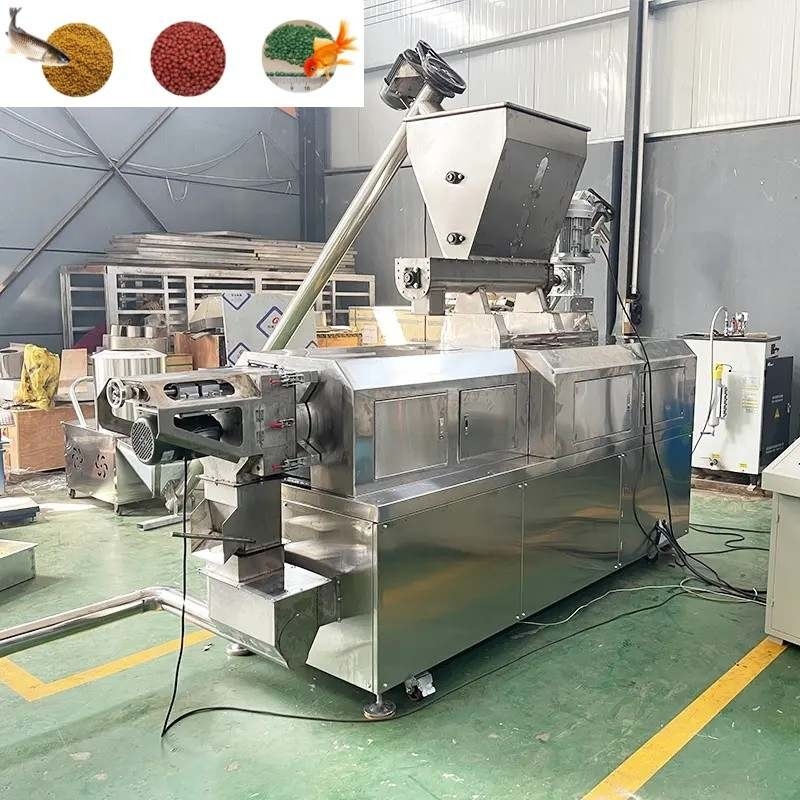 Dry Type Fish Feed Extruder Twin Screw Fish Feed Pet Food Making Machine