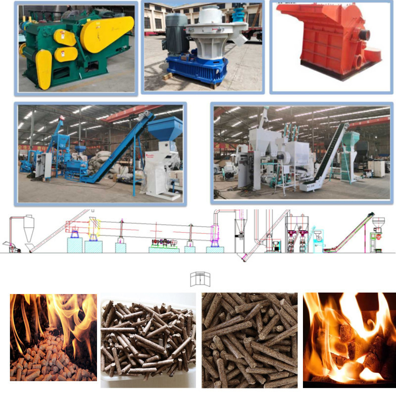 10TPH Biomass Pellet Production Line Eucalyptus Pine Birch Wood Chip Pellet Machine