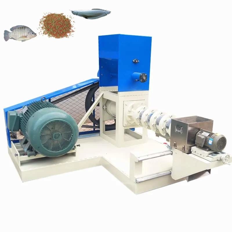 50-2000Kg/H Floating Fish Feed Extruder Dry Single Screw Sinking Fish Feed Machine