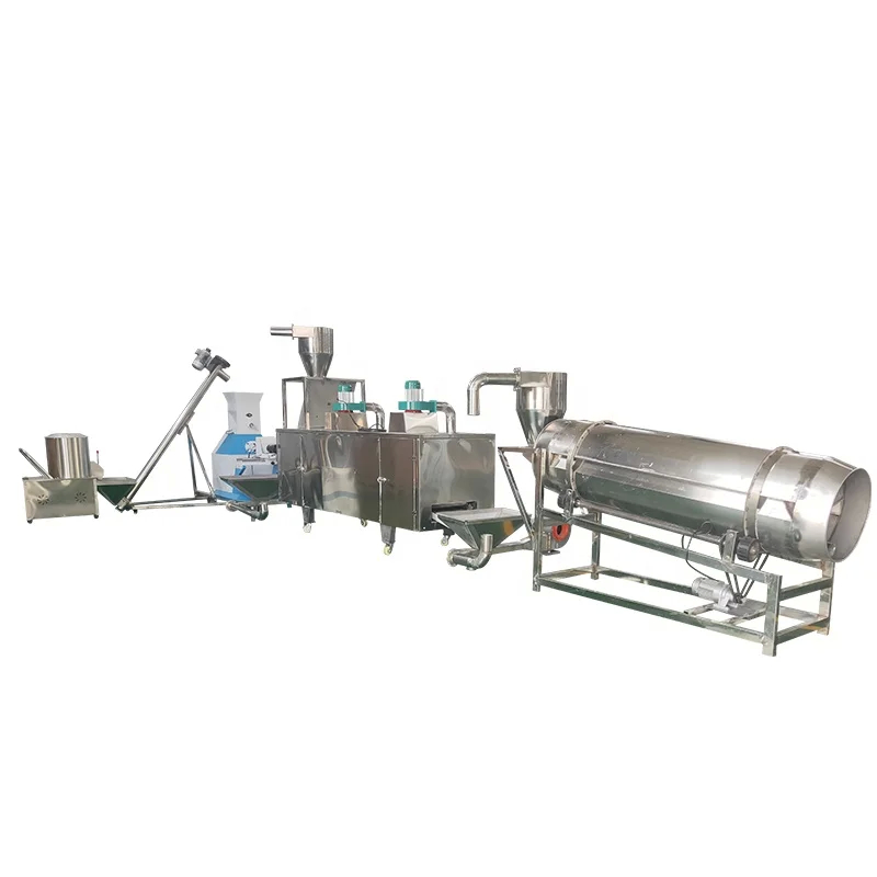 خط إنتاج الغذاء العائم بقدرة 1-2 طن / ساعة مع قطر المسمار φ60-φ175mm